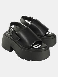 lässige Buffalo Damen Sandalen Schwarz
