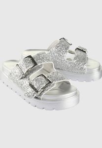 moderne Buffalo Damen Sandalen Silber