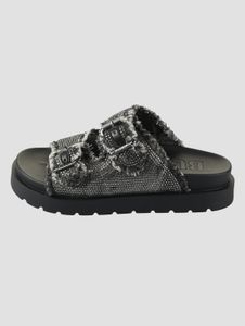 bequeme Buffalo Damen Sandalen Schwarz