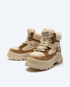 moderne Buffalo Damen Boots Beige