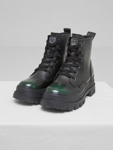 lässige Buffalo Damen Boots Schwarz/Grün