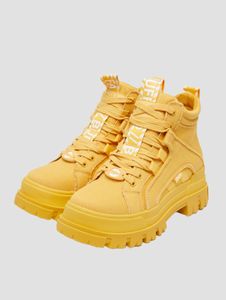 Botas modernas de mujer Buffalo con algodón, color amarillo.