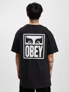 T-shirt casual da uomo Obey in cotone, nera
