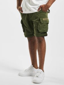 sommerliche Alpha Industries Herren Shorts mit Baumwolle Militär-Grün