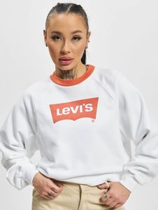 Sudadera moderna de mujer Levi's de algodón, blanca/naranja