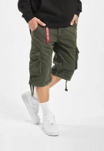 leichte Alpha Industries Herren Shorts Reißverschluss Taschen mit Baumwolle Grau
