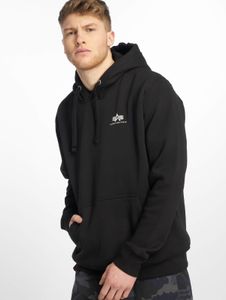 moderner Alpha Industries Herren Hoodie große Kapuze Kordelzug mit Baumwolle Schwarz