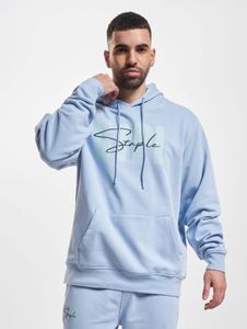 bequemer Staple Herren Hoodie Kordelzug Rippstrick Blau