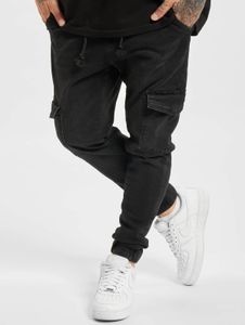stylische 2Y Premium Herren Jeans Stretch Reißverschluss Taschen mit Baumwolle Schwarz