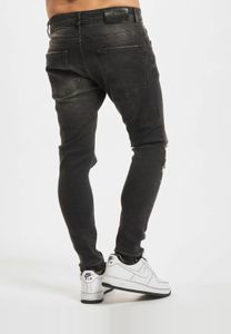 lässige 2Y Premium Herren Jeans Skinny Fit Taschen mit Baumwolle Schwarz