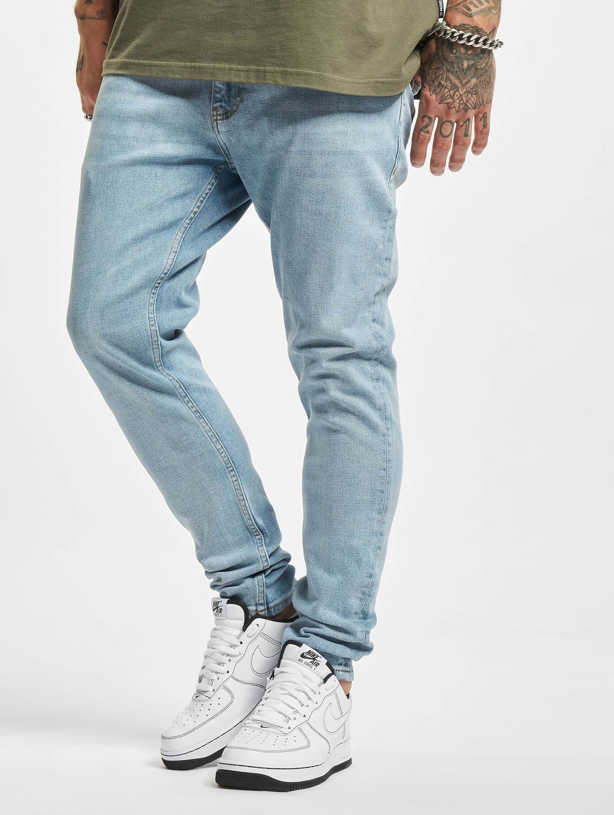 2Y Premium Herren Jeans Slim Fit Stretch Blau