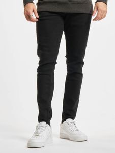 stylische 2Y Premium Herren Jeans Skinny Fit Stretch Reißverschluss mit Baumwolle Schwarz