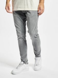 bequeme 2Y Premium Herren Jeans Skinny Fit Stretch Reißverschluss mit Baumwolle Grau