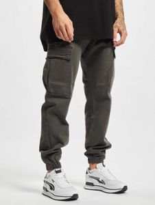stylische 2Y Premium Herren Jeans Stretch Taschen Rippbündchen mit Baumwolle Grau