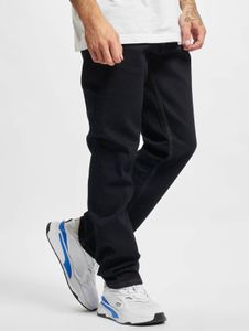 lässige 2Y Premium Herren Jeans Straight Fit Stretch Reißverschluss Navy