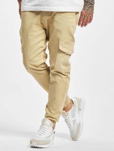 Cómodos pantalones vaqueros ajustados elásticos de algodón color beige para hombre, talla 2Y, de primera calidad.