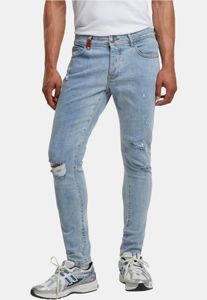 Comfortable 2Y Premium Men's Jeans Slim Fit Stretch Zip with Cotton Blue