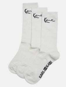 Calcetines elásticos unisex Karl Kani cómodos, de algodón, color crudo-blanco.