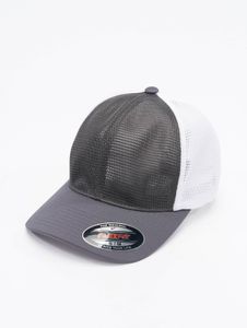 lässige Flexfit Unisex Cap Stretch Mesh Grau/Weiß