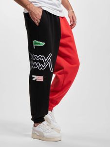 Jean Puma élégant pour homme, en coton, noir et rouge