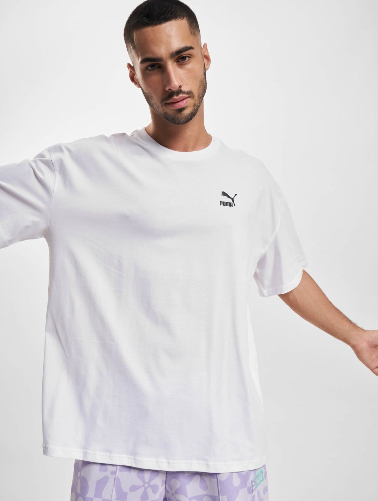 Puma Herren Oversize T-Shirt aus Baumwolle Weiß