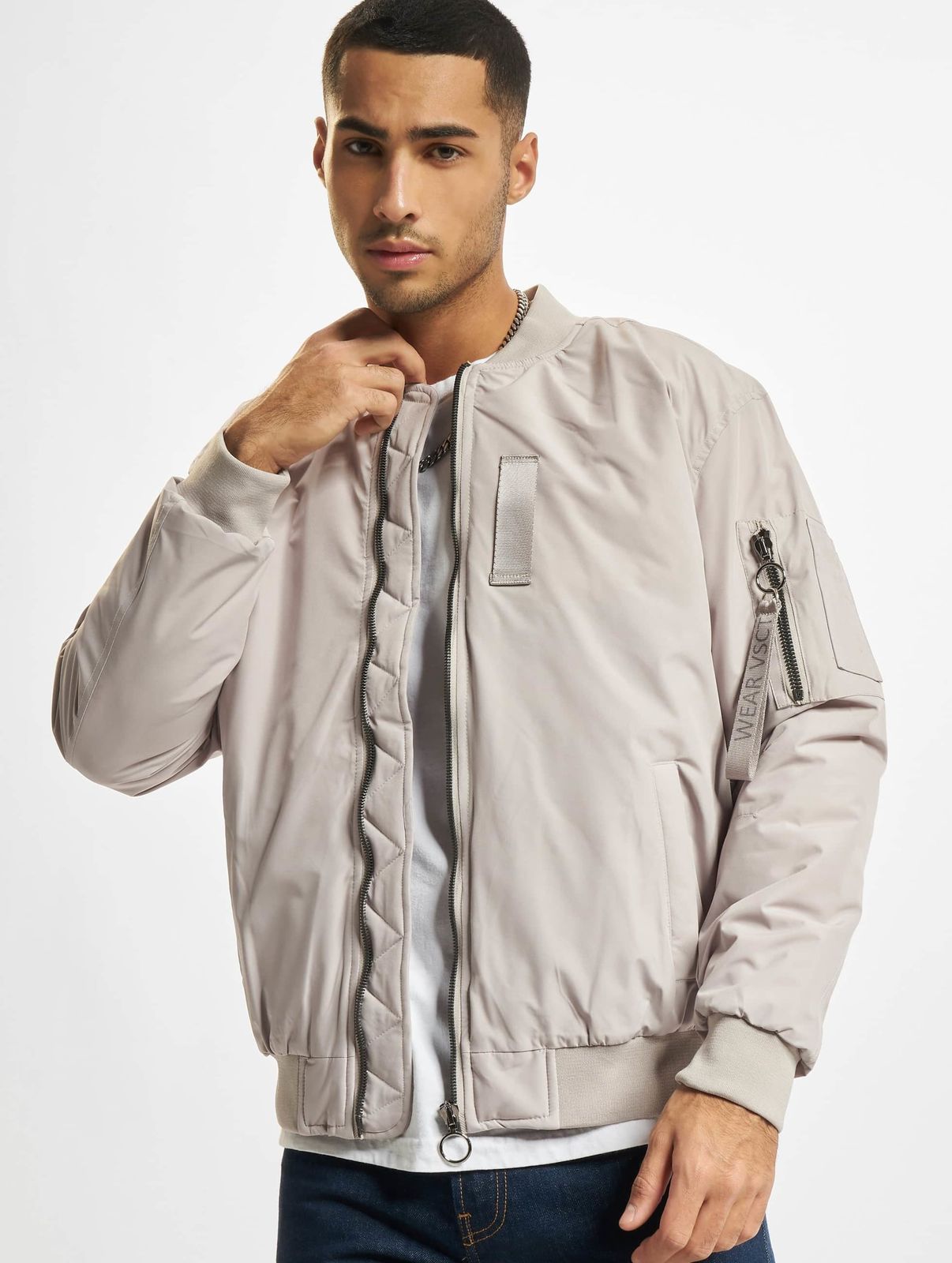 vsct Herren Jacke Beige mit Reißverschluss und Taschen