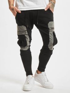 lässige vsct Herren Jeans Kordelzug Taschen Schwarz