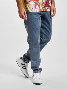 stylische Karl Kani Herren Jeans Reißverschluss Taschen mit Baumwolle Blau