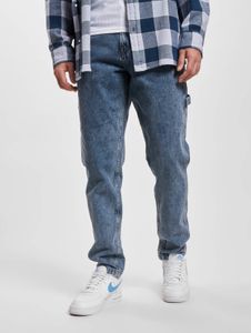 lässige Karl Kani Herren Jeans Reißverschluss Taschen mit Baumwolle Blau