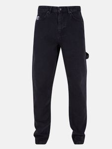 stylische Karl Kani Herren Jeans Reißverschluss Taschen mit Baumwolle Schwarz