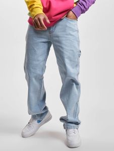stylische Karl Kani Herren Jeans Reißverschluss Taschen mit Baumwolle Hell-Blau