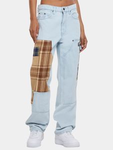 Jean unisexe décontracté Karl Kani à poches zippées, coton 270 g/m², bleu