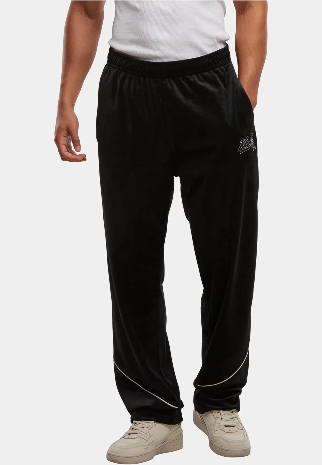 Karl Kani Herren Hose Stretch Schwarz/Weiß