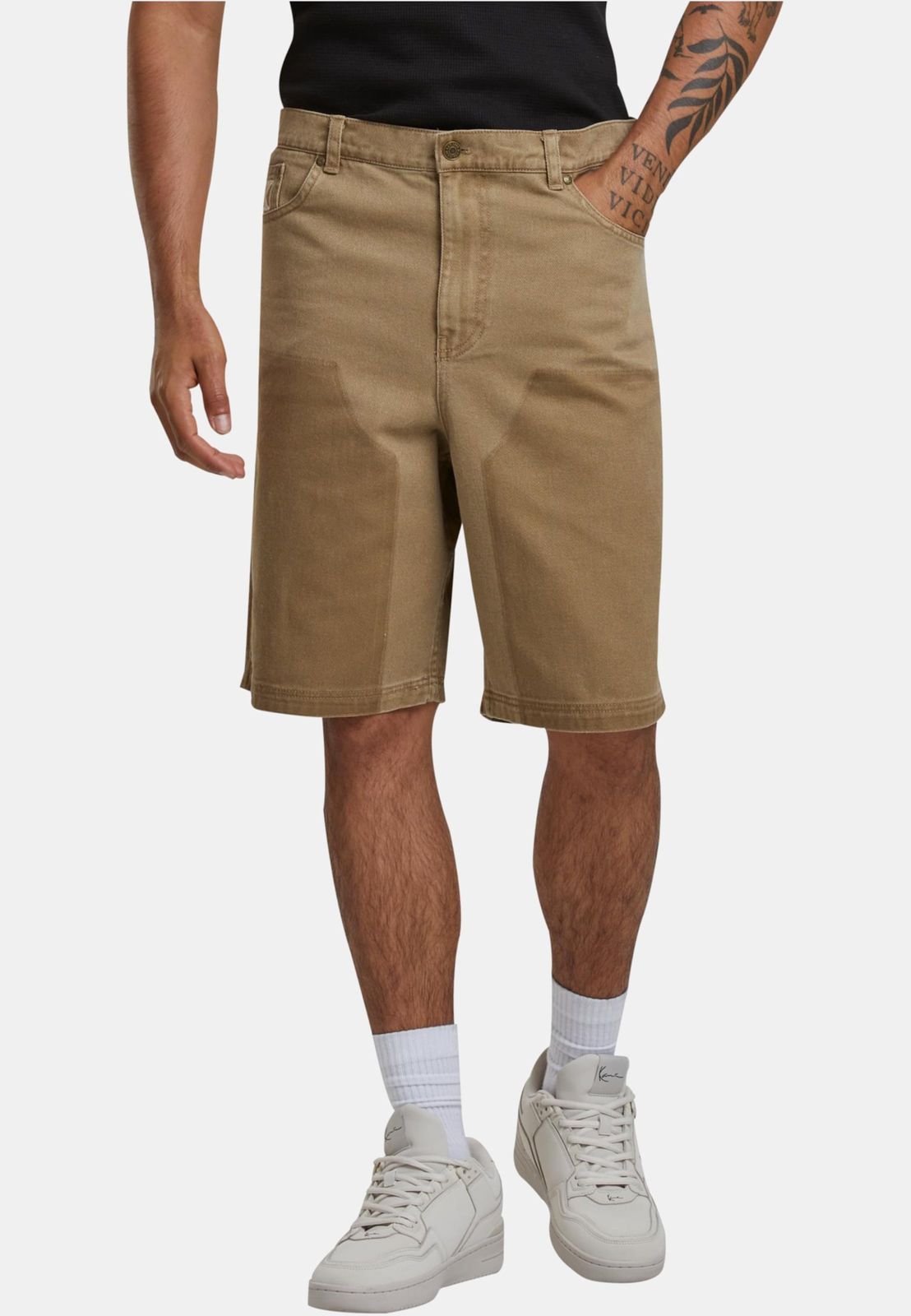 Karl Kani Herren Shorts aus Baumwolle in Beige