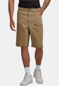 Comodi pantaloncini da uomo Karl Kani in cotone da 385 g/m², colore beige.