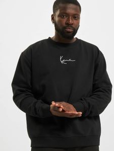 Sudadera informal para hombre Karl Kani con puños acanalados, algodón de 350 g/m², color negro.