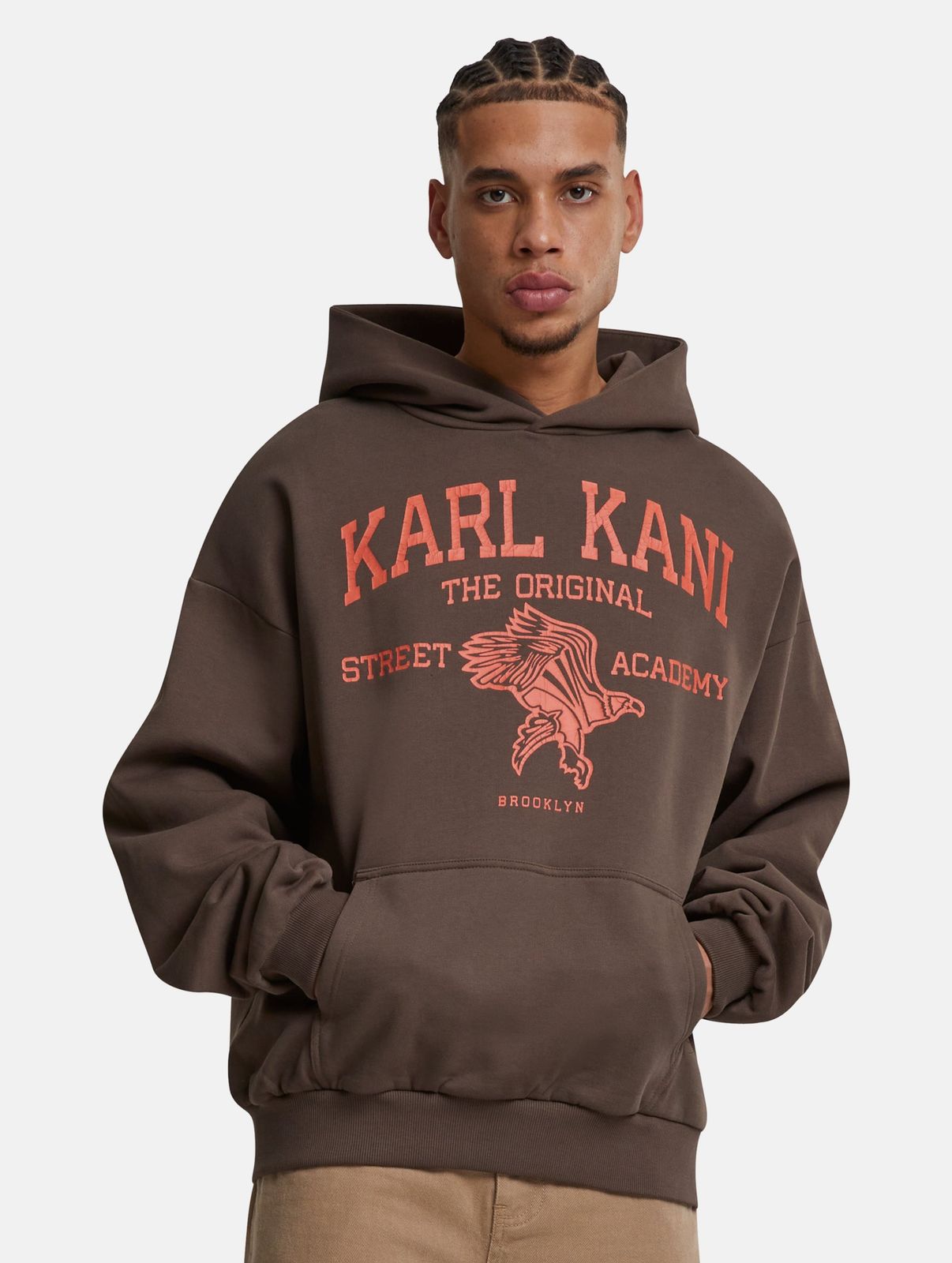 Karl Kani Herren Hoodie Braun Baumwolle