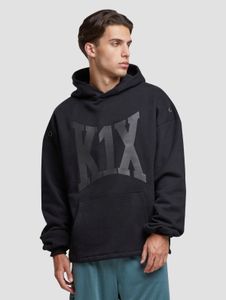 bequemer K1X | KICKZ Herren Hoodie 450 g/m² mit Baumwolle Schwarz