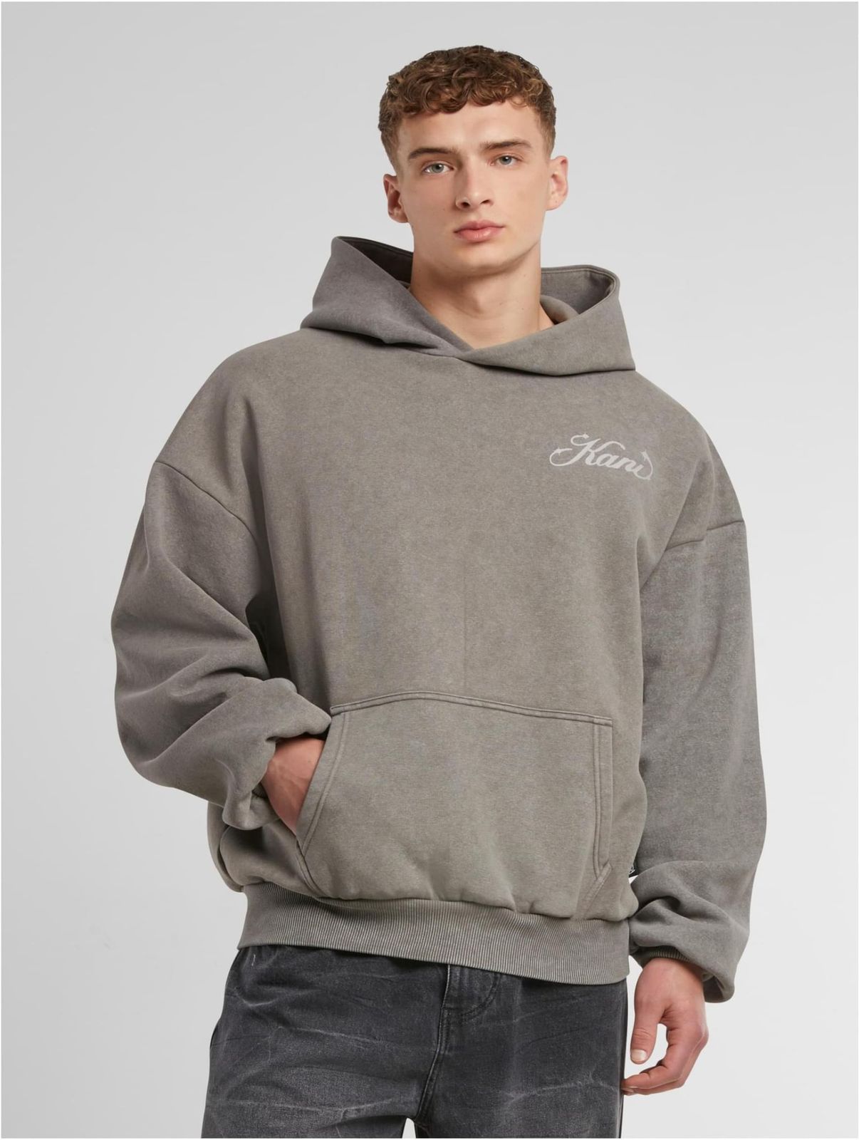 Karl Kani Herren Hoodie aus Baumwolle Grau