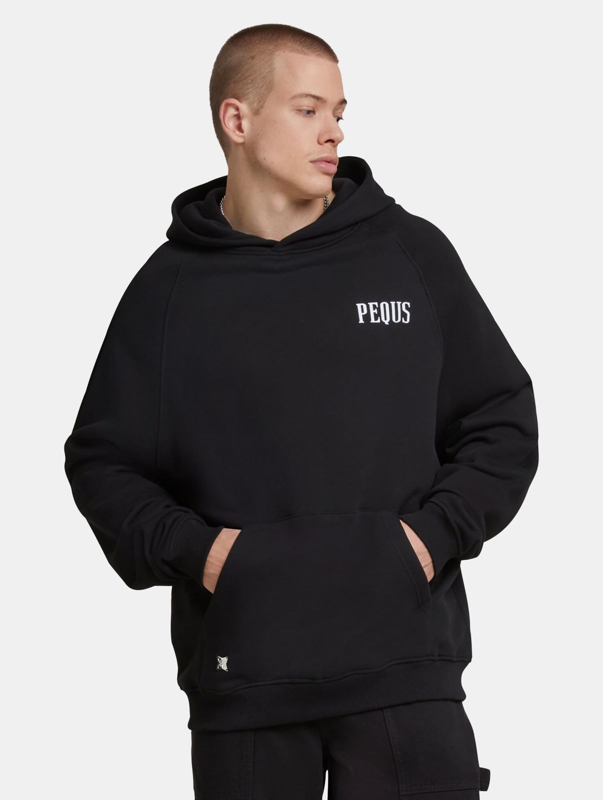moderner PEQUS Herren Hoodie mit Baumwolle Schwarz