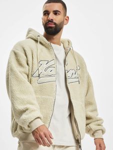 weicher Karl Kani Herren Hoodie Kordelzug Reißverschluss Beige