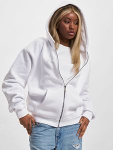 bequemer Karl Kani Damen Hoodie große Kapuze Reißverschluss 350 g/m² mit Baumwolle Weiß