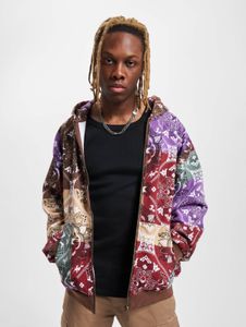 lässiger Karl Kani Herren Hoodie große Kapuze Reißverschluss 400 g/m² mit Baumwolle Braun/Rot/Beige/Violett/Grün