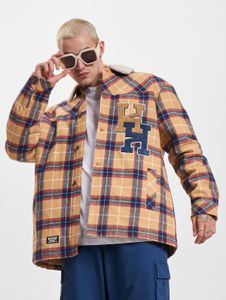 Functional Karl Kani men's jacket with cotton, beige/blue/red