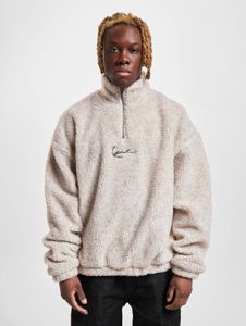 weiches Karl Kani Herren Sweatshirt Reißverschluss 420 g/m² Ecru-Weiß