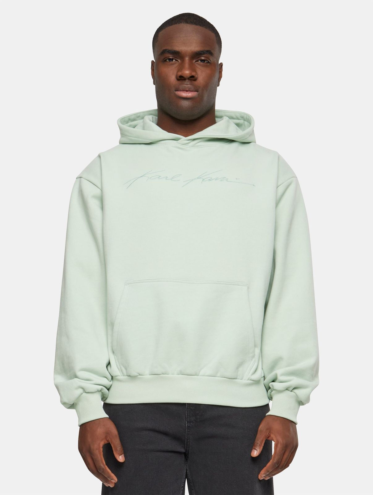 Karl Kani Herren Hoodie aus Baumwolle in Pastell-Grün