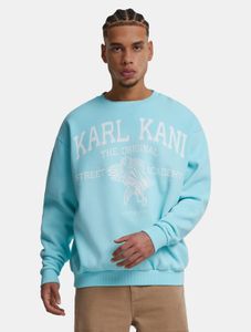 Sudadera cómoda para hombre de Karl Kani, 350 g/m², algodón, azul claro.
