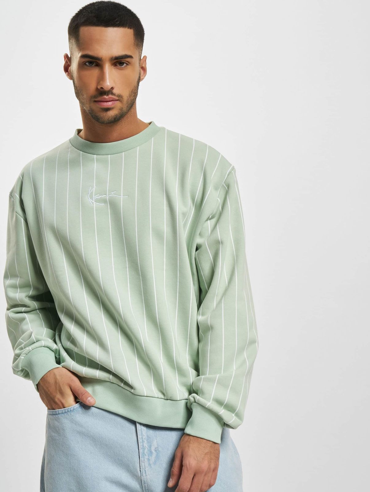 Karl Kani Herren Sweatshirt Baumwolle Pastell-Grün