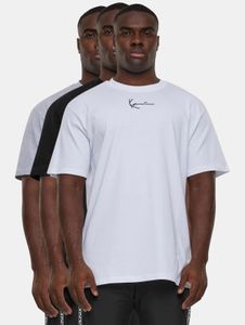 T-shirt homme Karl Kani confortable en coton, noir/blanc/gris