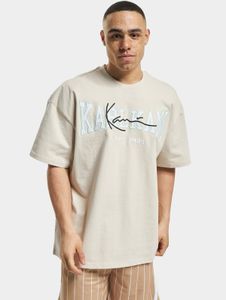 bequemes Karl Kani Herren T-Shirt 300 g/m² mit Baumwolle Ecru-Weiß